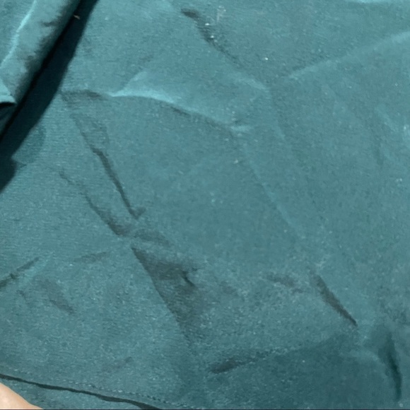 J crew silk ruffleneck top old forest green - Picture 3 of 4